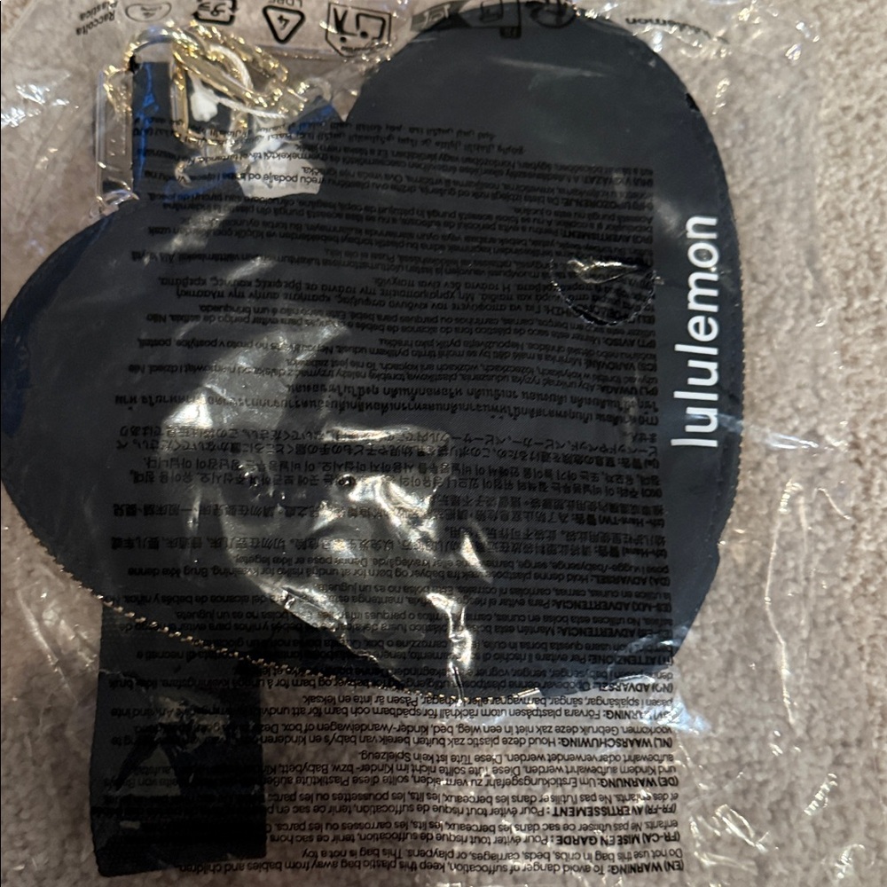 Lululemon Dual Pouch Wristlet heart black - Picture 2 of 3